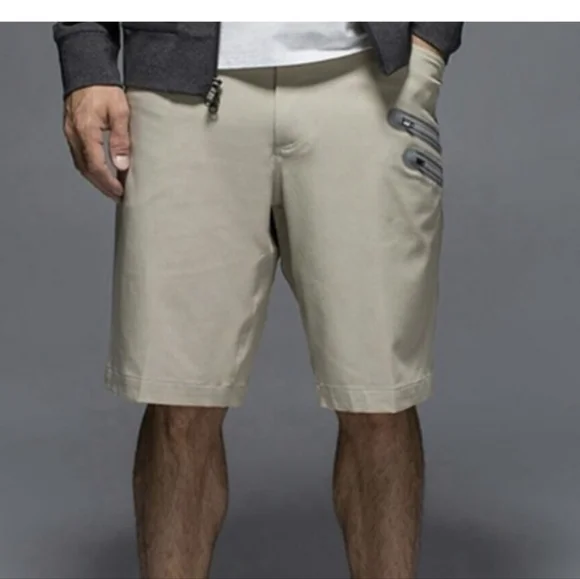 LULULEMON tan pinstripe commute short size 38 big and tall Athletic